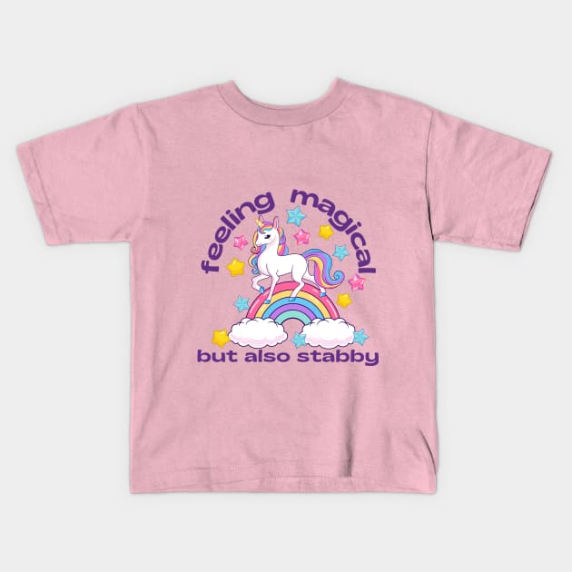 Feeling magical but also stabby Kids T-Shirt by Jane Winter